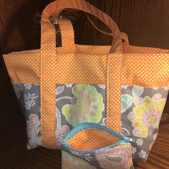 Handmade handbag and matching change purse